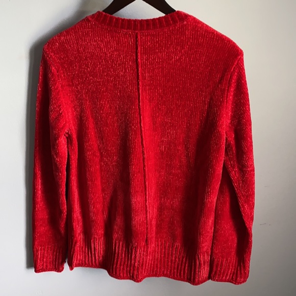 NWT! Style And Co Ladies Red Fuzzy Crew Neck - Picture 6 of 6